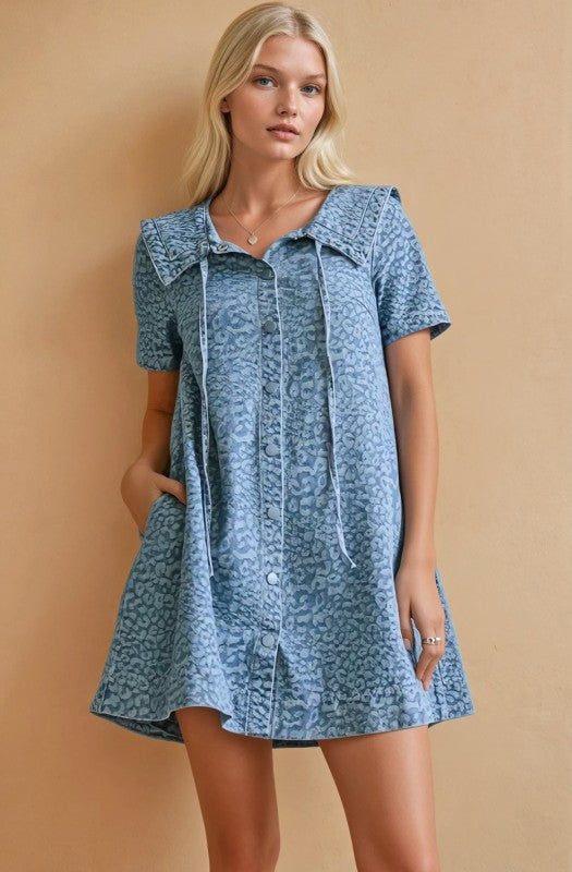 Collar Denim Dress