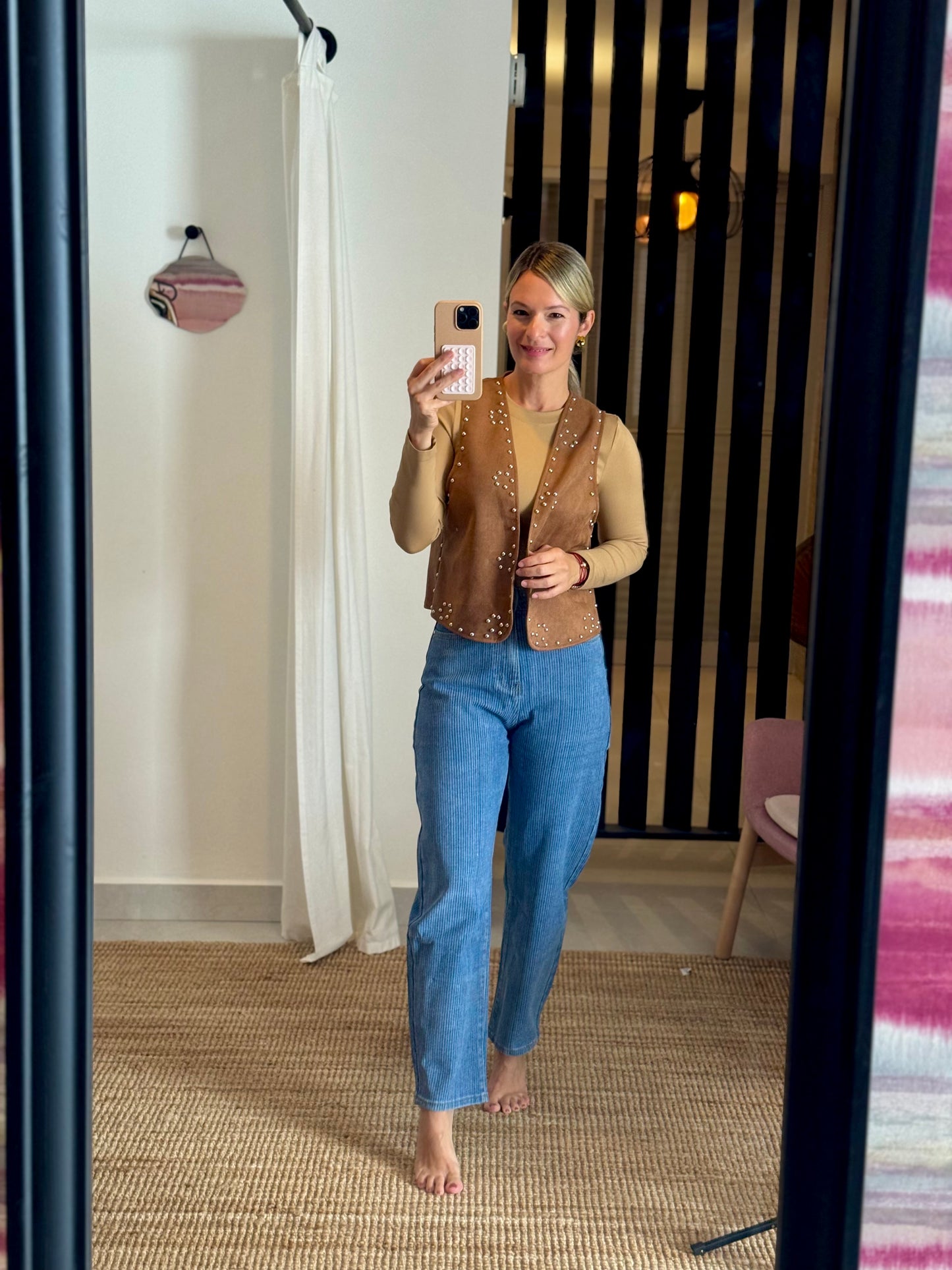 Mini Stripes Barrel Jean