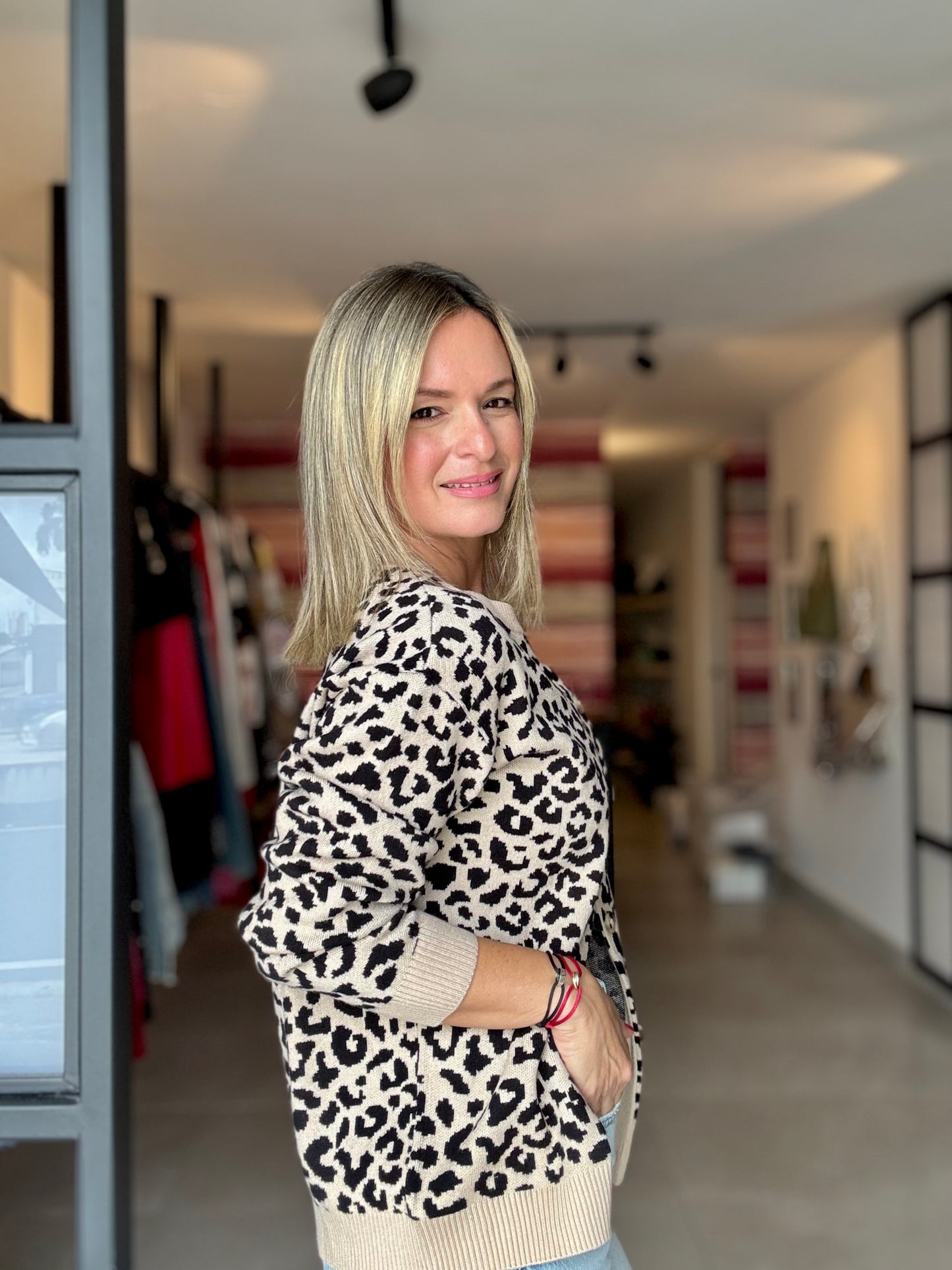 Animal Print Cardigan Sweater