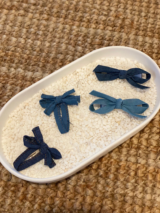 Denim Coquette Hair Clip