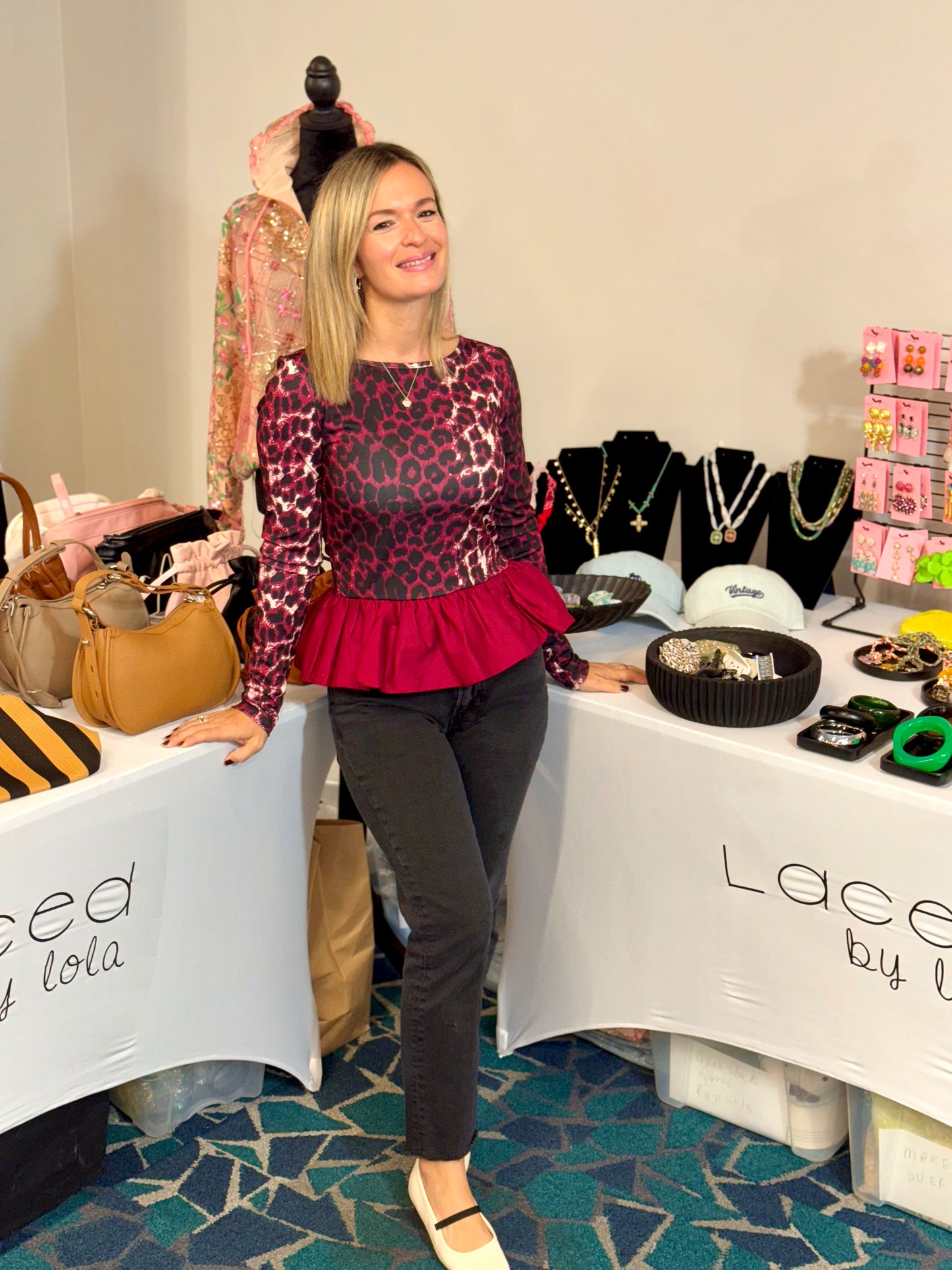 Burgundy Animal Print Top