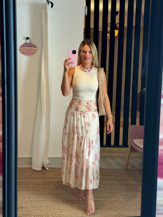 Shimmery Seashell Midi Skirt