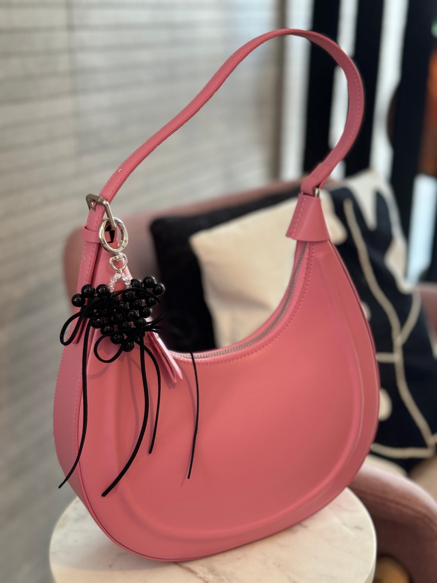 Handbag Key Holder / Heart & Ribbon