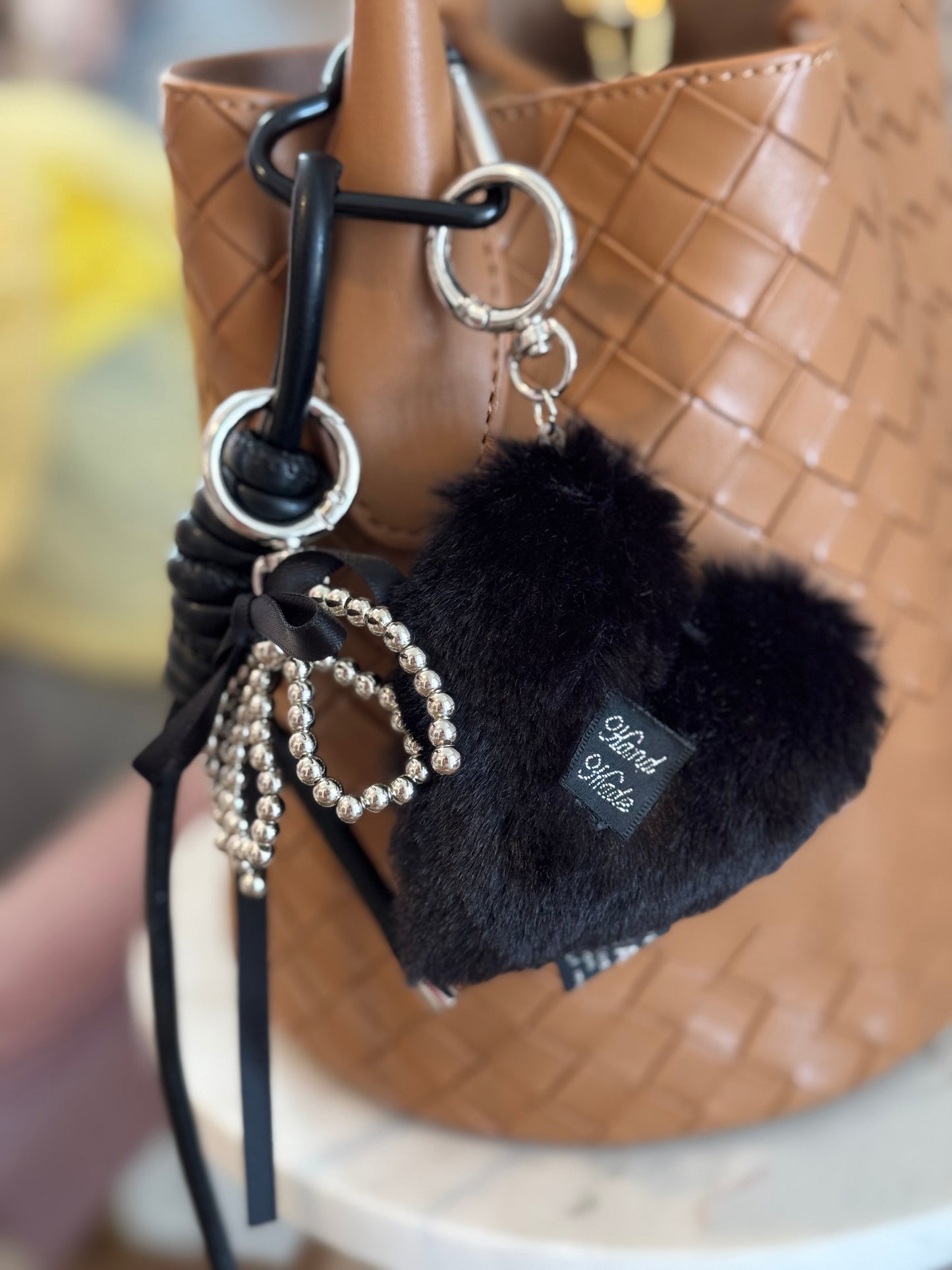 Handbag Key Holder / Puffy Heart