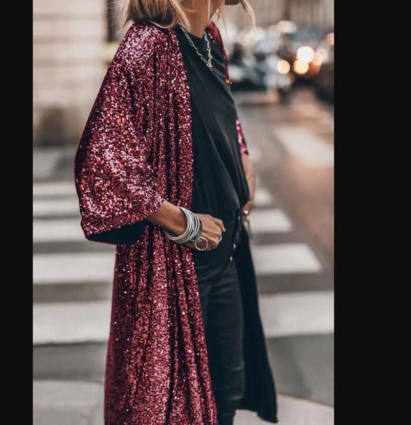 Sequins Long Cardigan