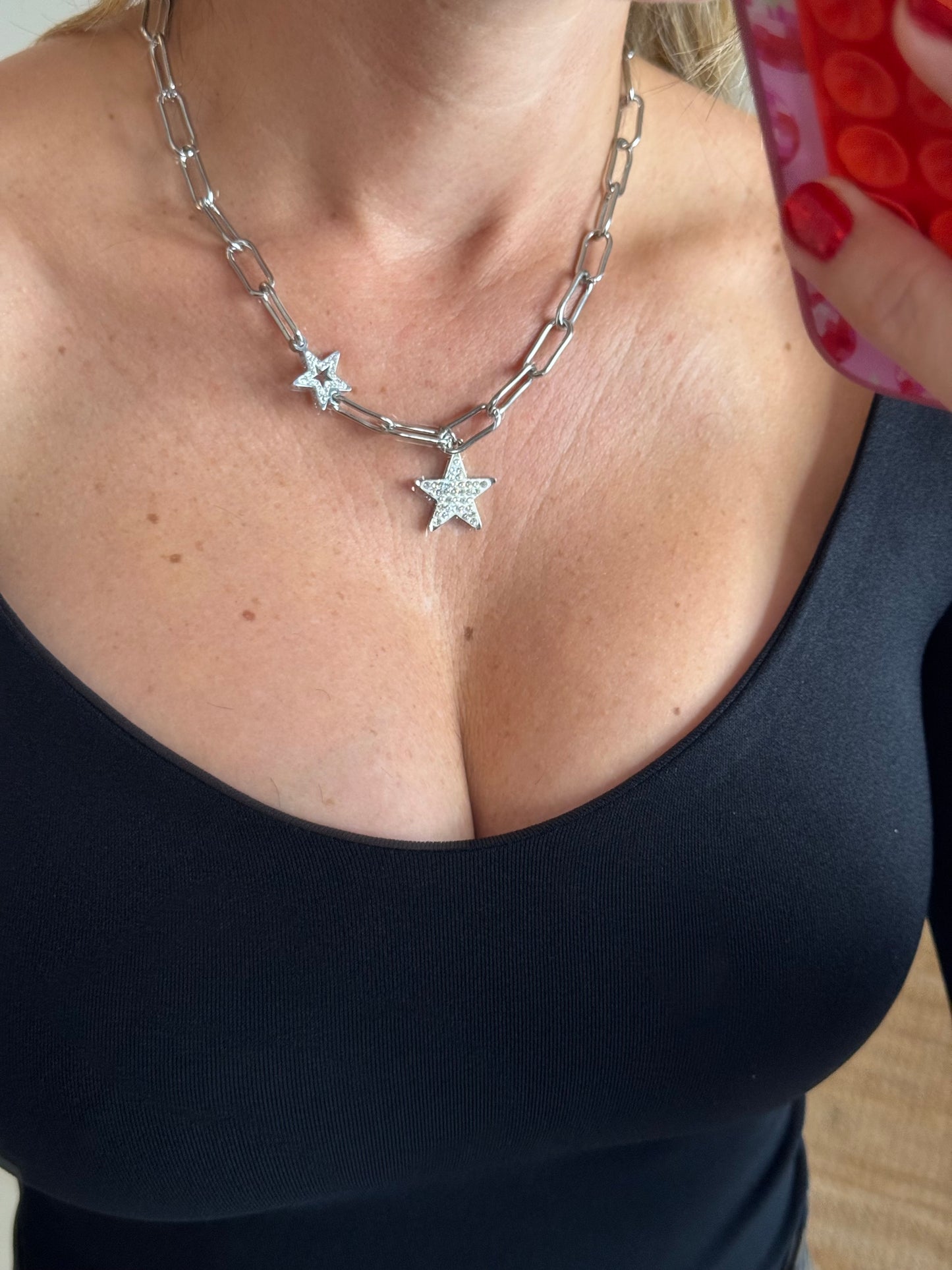 Rhinestones Star Necklace