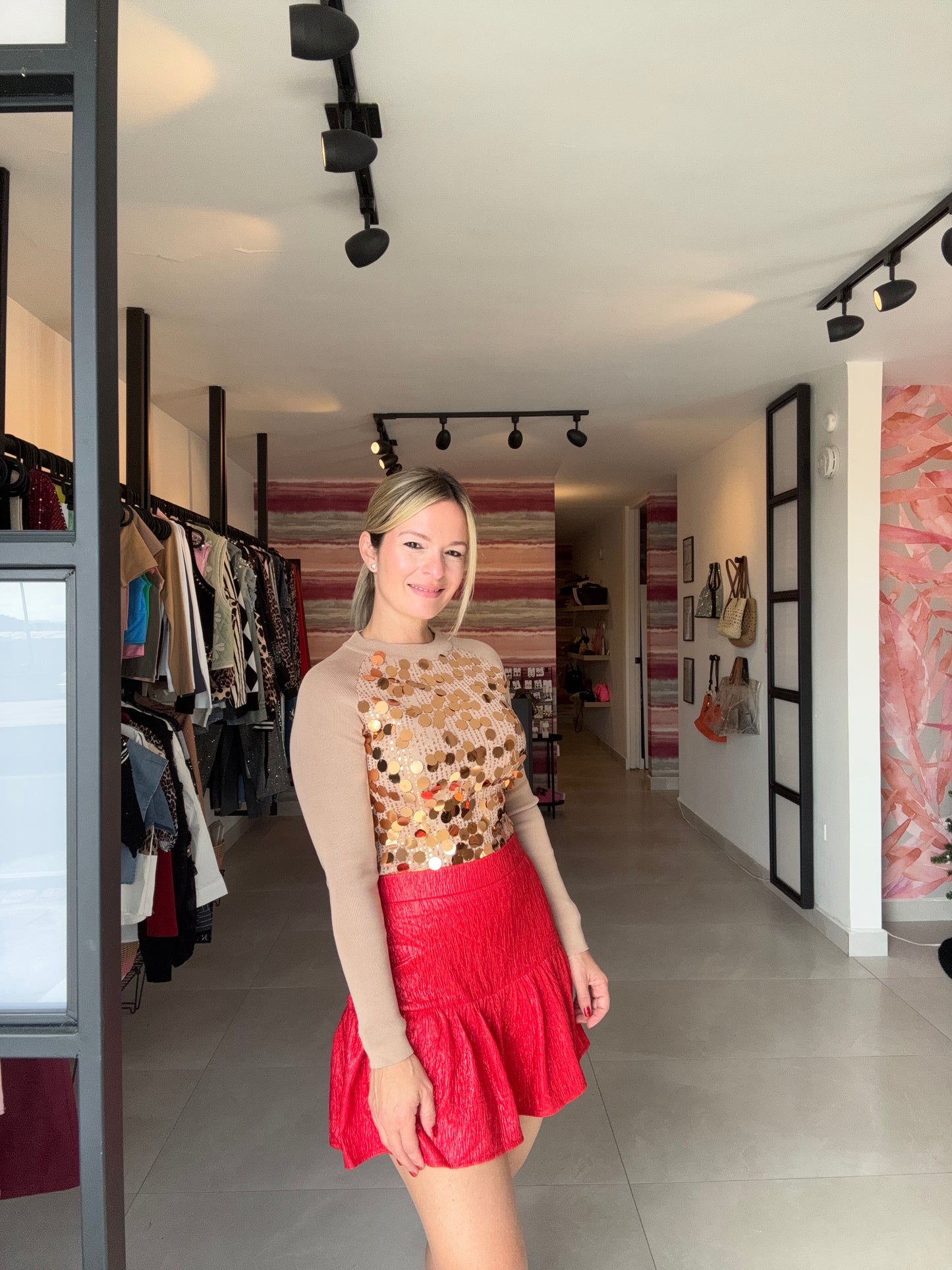 Sequins Long Sleeve Top