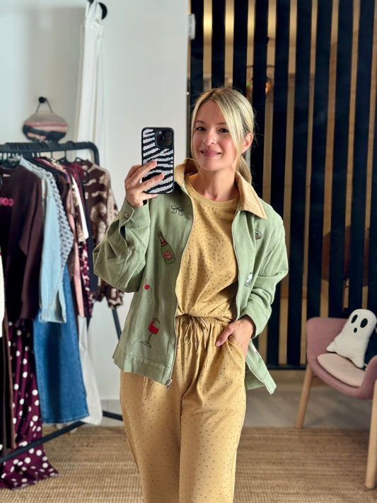 Embroidery Olive Jacket