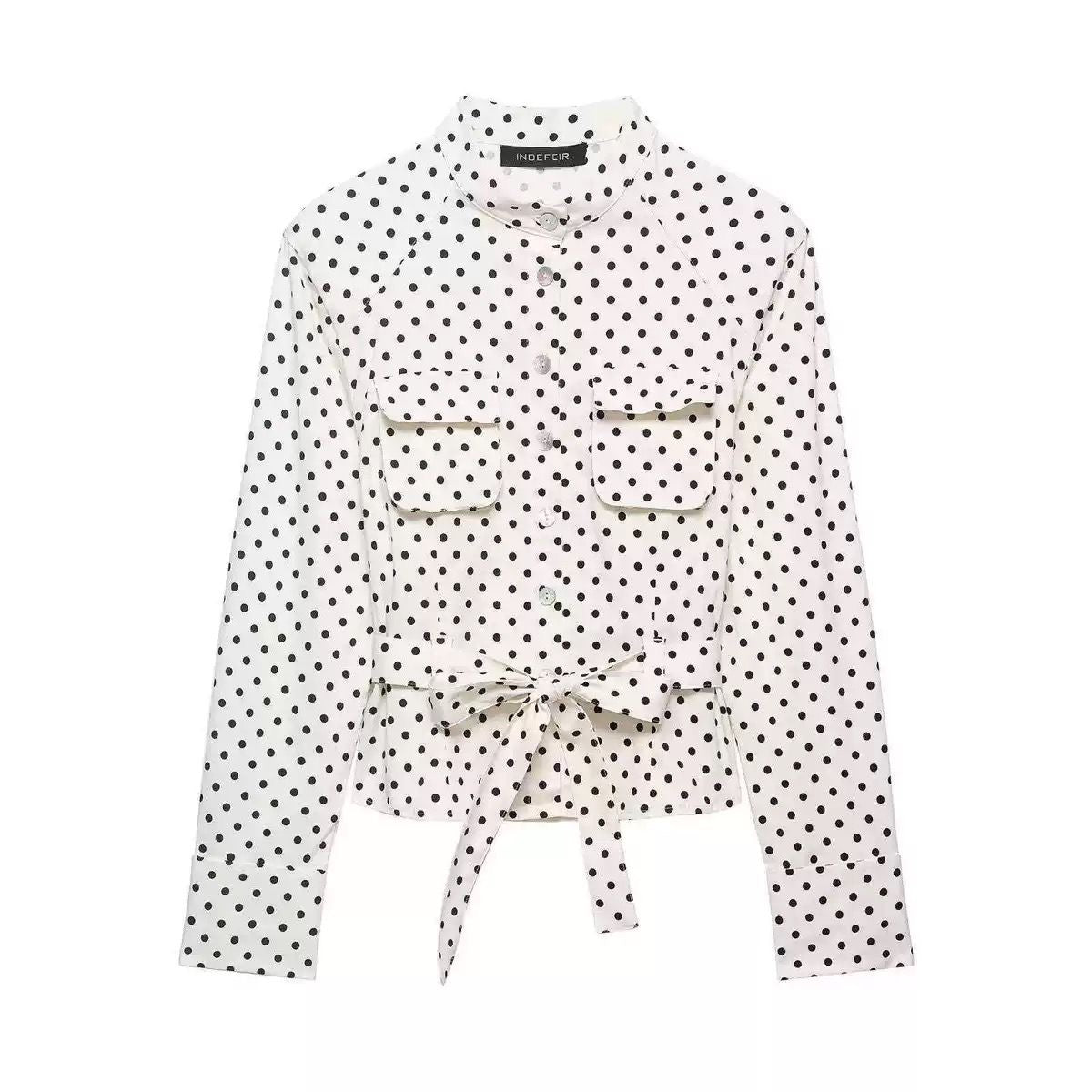 Long Sleeve Polka Top