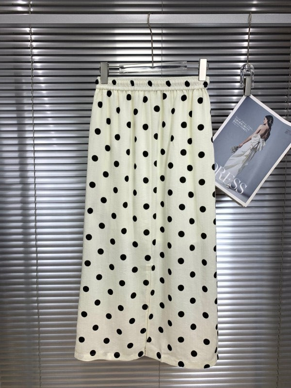 Polka Dot Drawstring Skirt