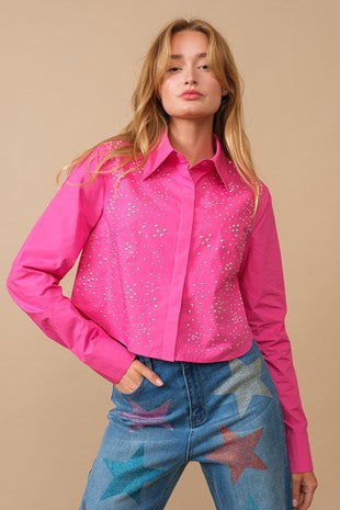 Studded Button Down Top