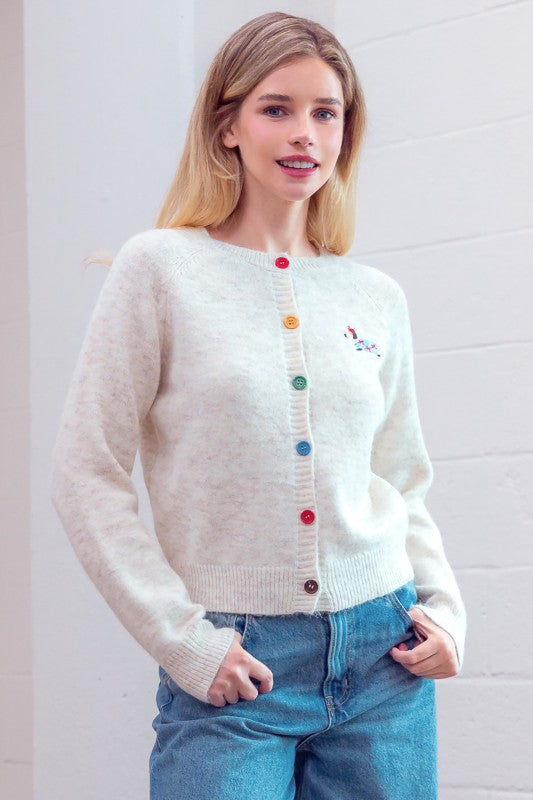 French Dog Sweater Cardigan
