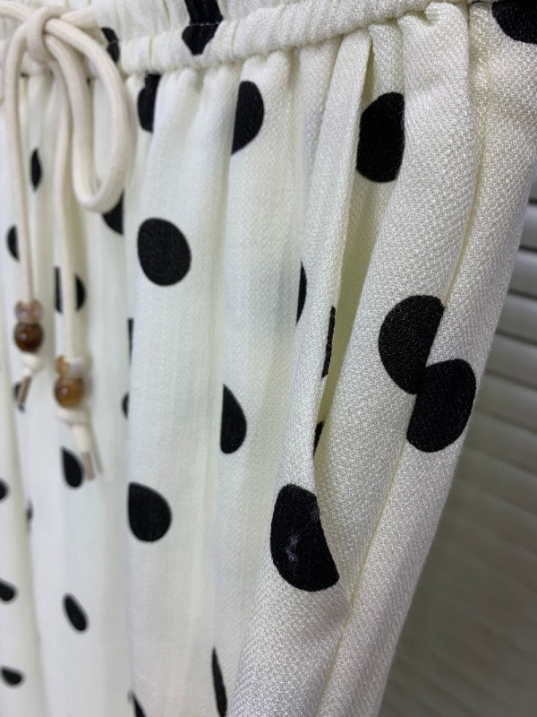 Polka Dot Drawstring Skirt