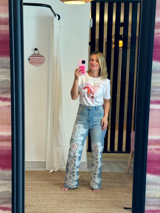 Lace Patchwork Denim