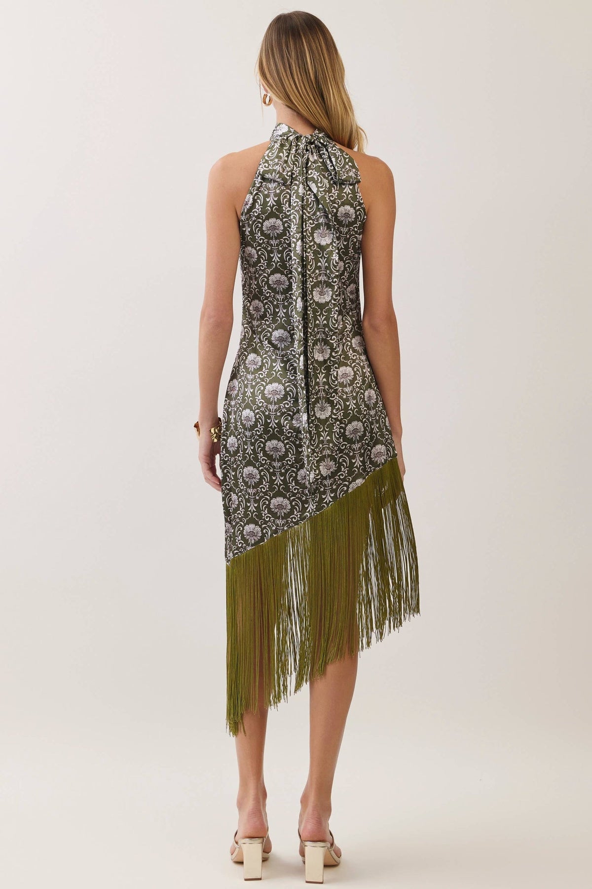 Halter Fringe Midi Dress