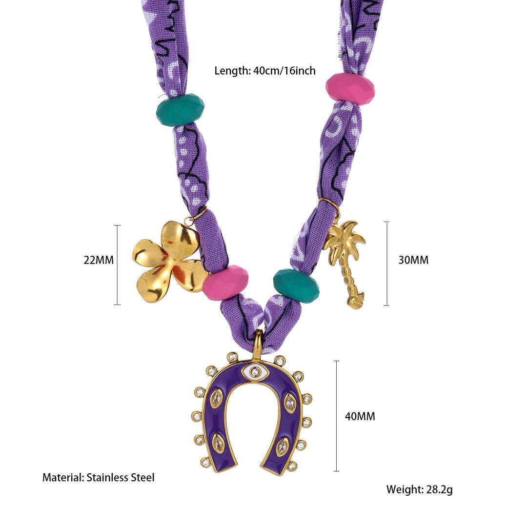 Bandana Horseshoe Necklace