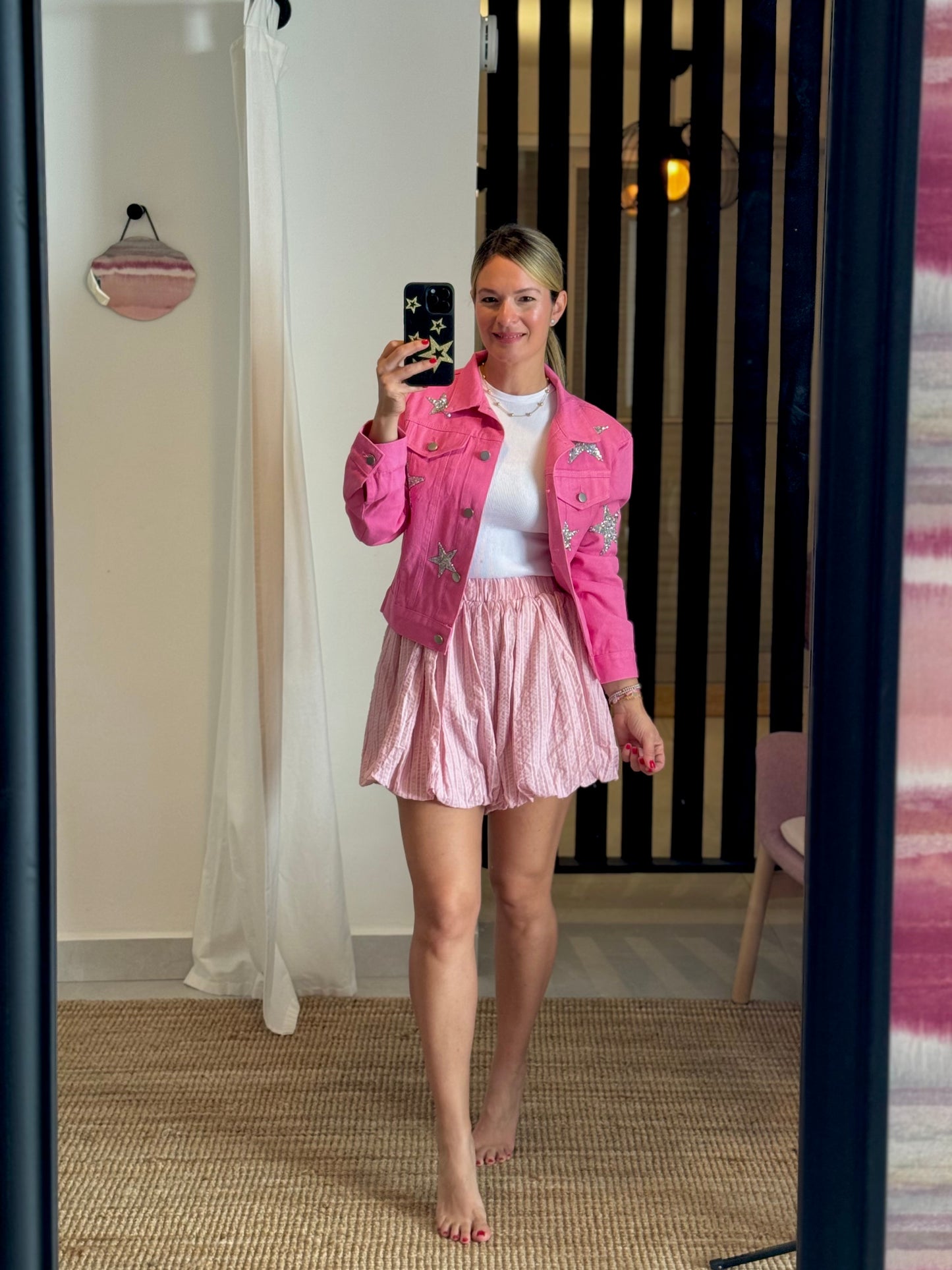 Rhinestones Star Denim Jacket
