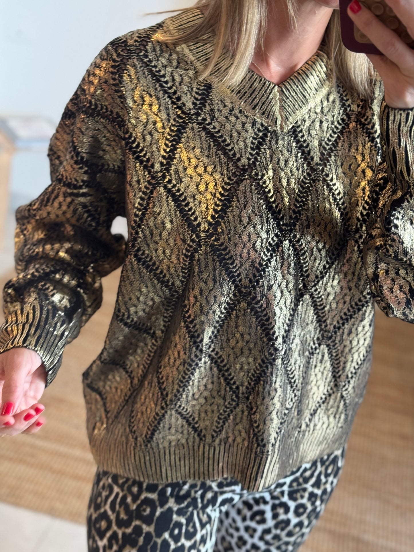 Gold Metallic Sweater