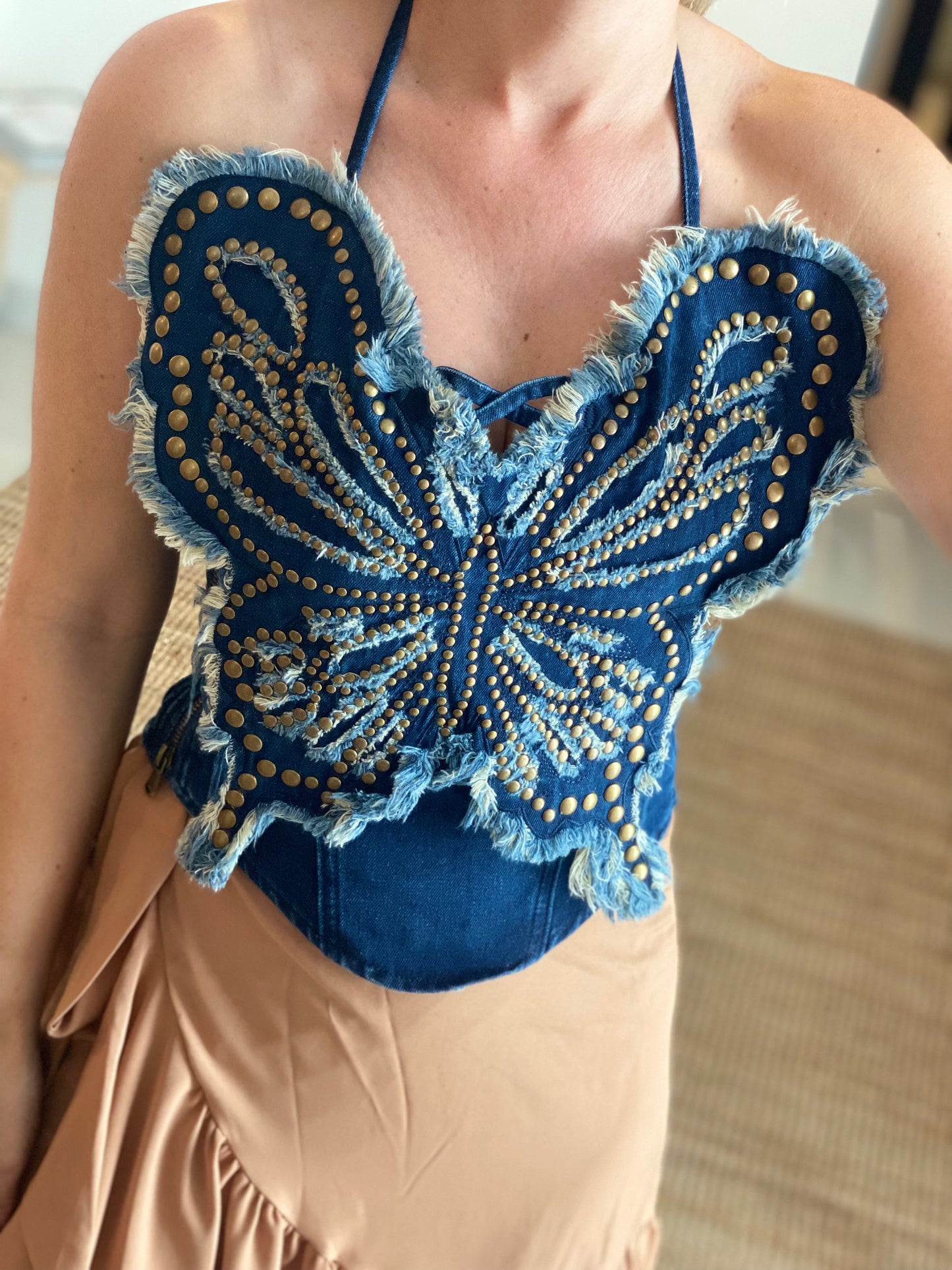 Denim Butterfly Top