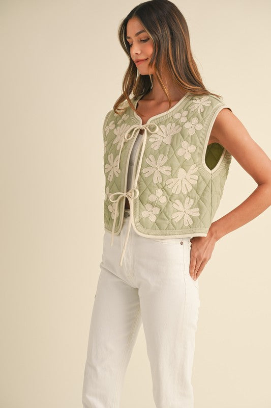 Embroidery Quilted Vest