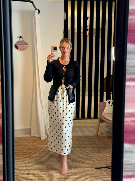 Polka Dot Drawstring Skirt