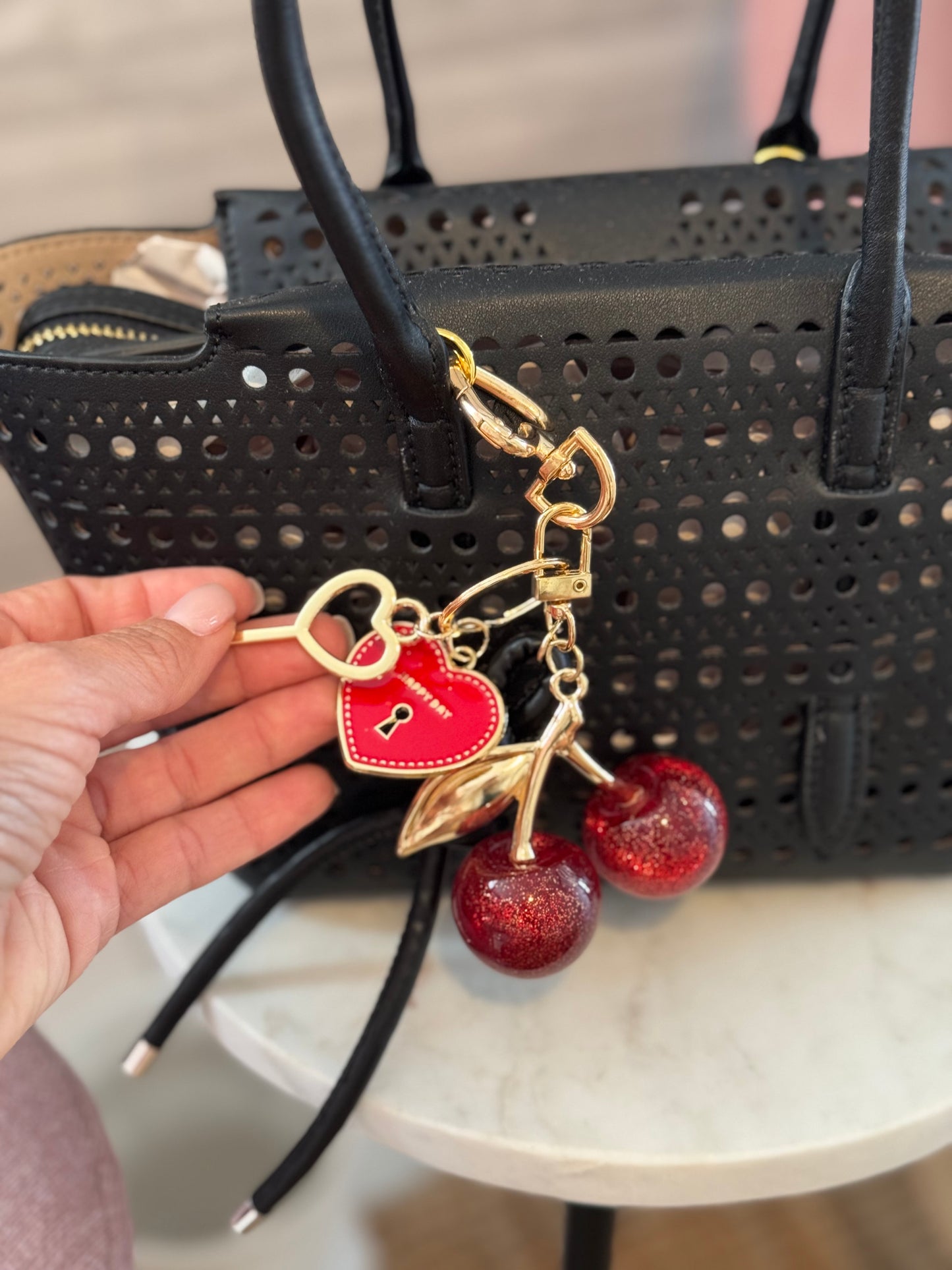 Handbag Key Holder / Cherry