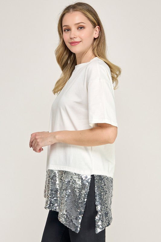 Sequins Asymmetrical Top