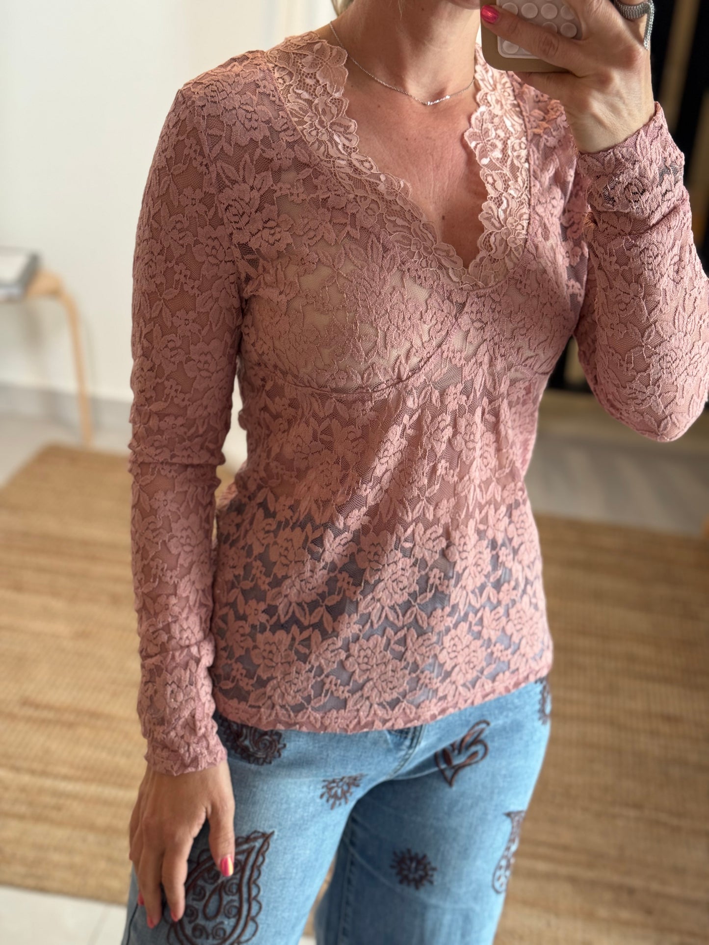 Laced Long Sleeve Top