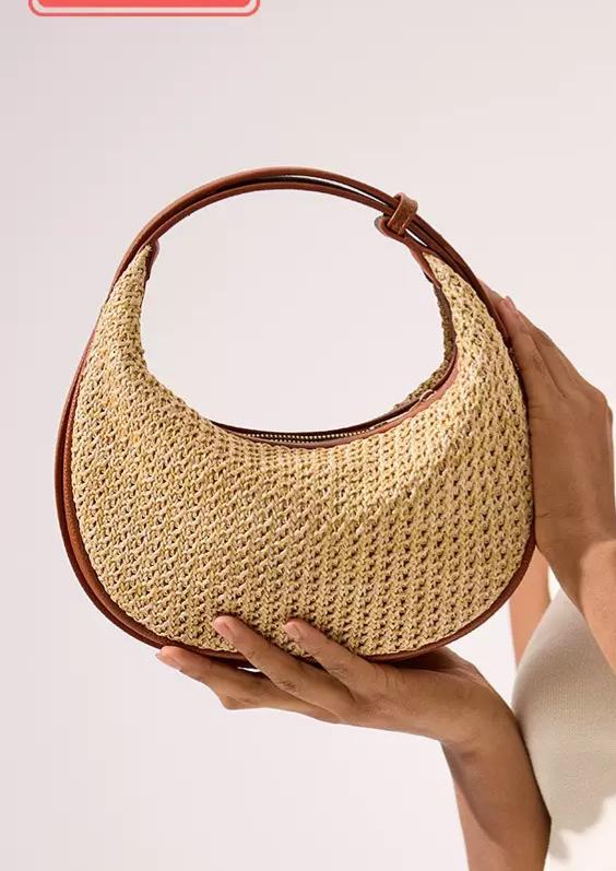 Straw Adjustable Strap Bag