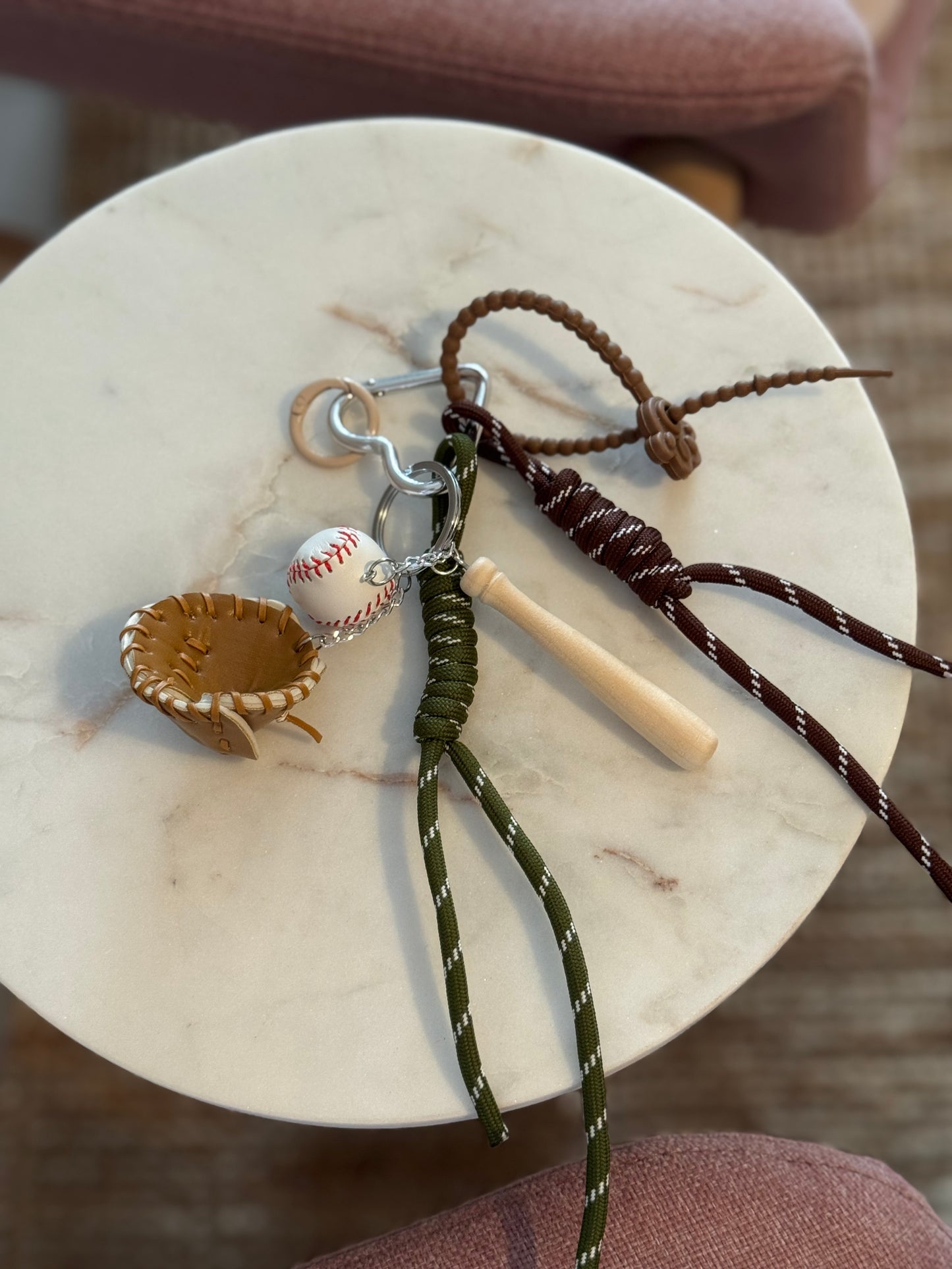 Handbag Key Holder / Multi Baseball