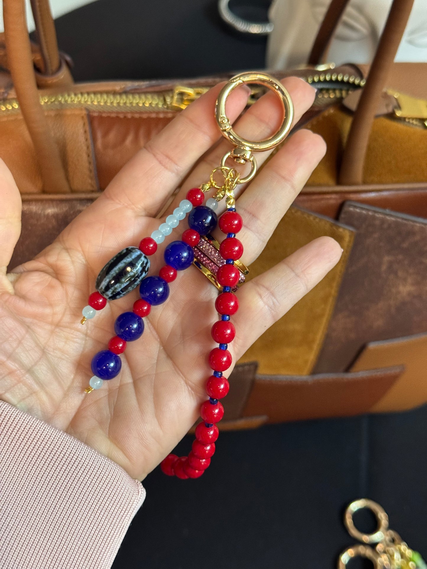 Handbag Key Holder / Multi Beads
