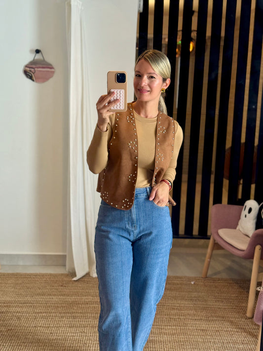 Suede Studded Vest