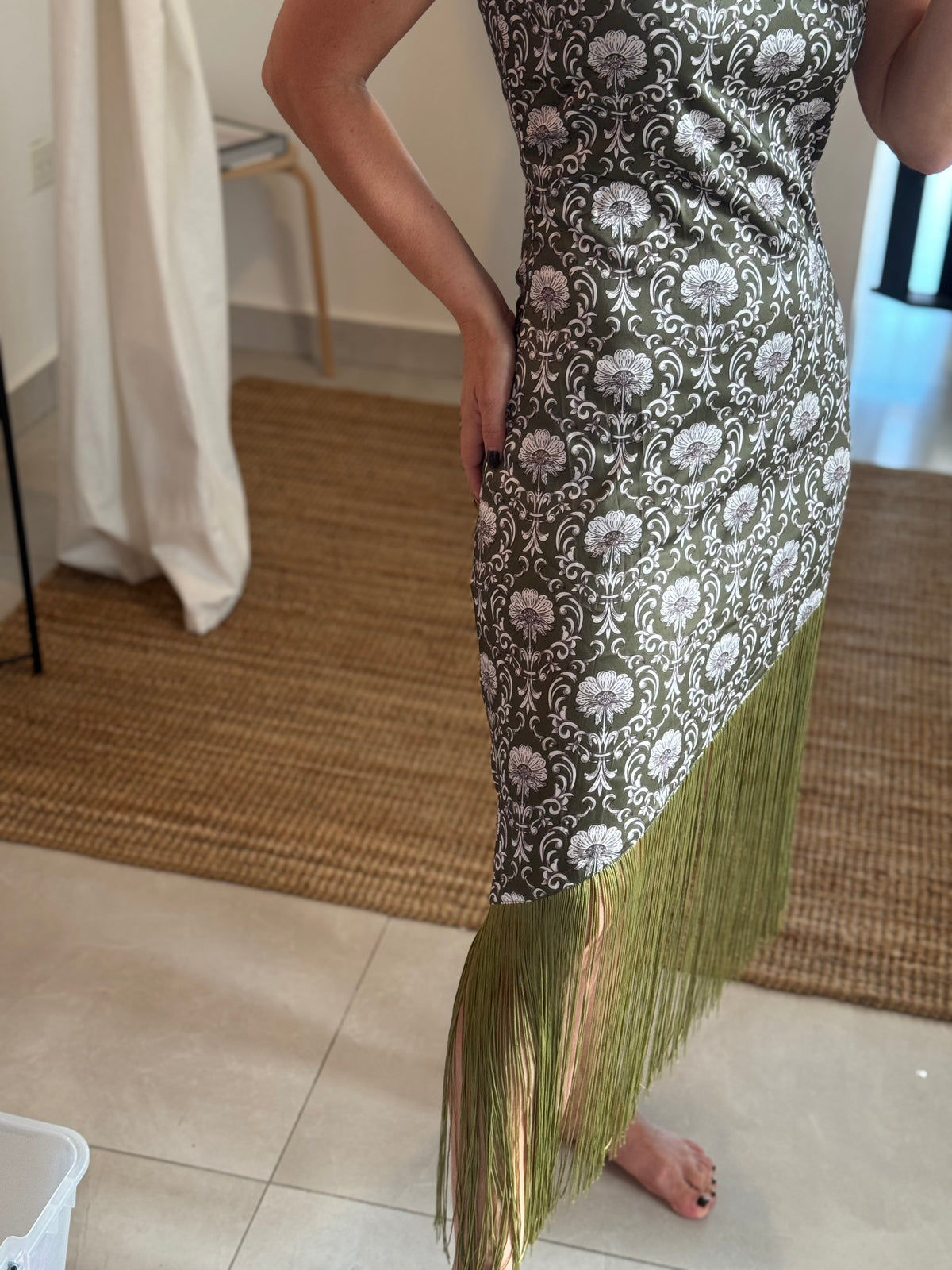 Halter Fringe Midi Dress