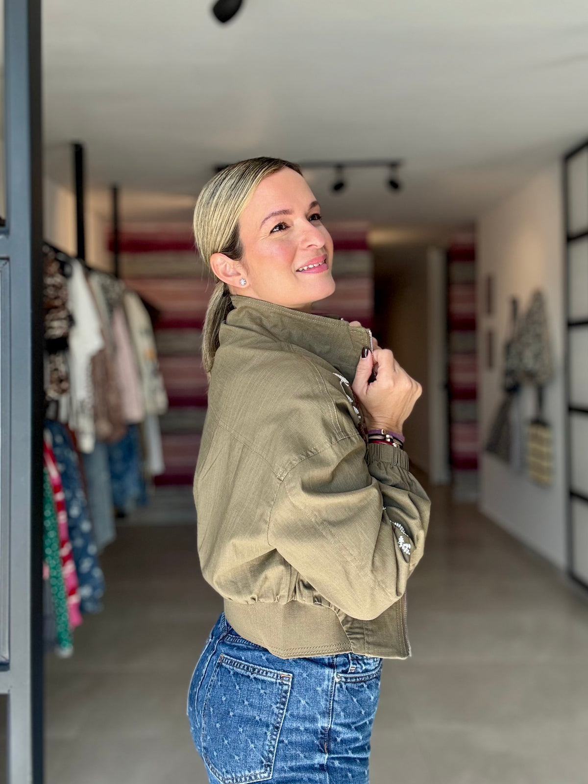 Embroidered Bomber Jacket