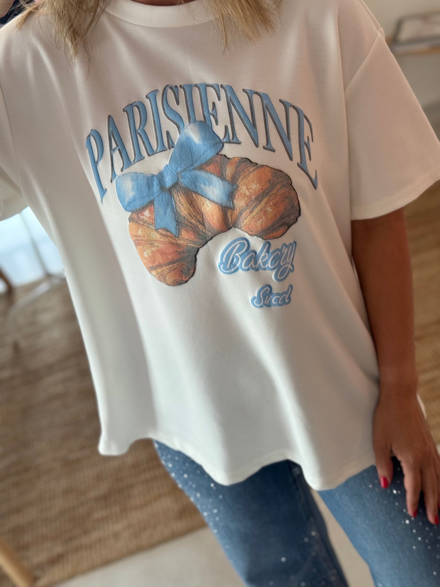 Croissant Graphic Oversize Top