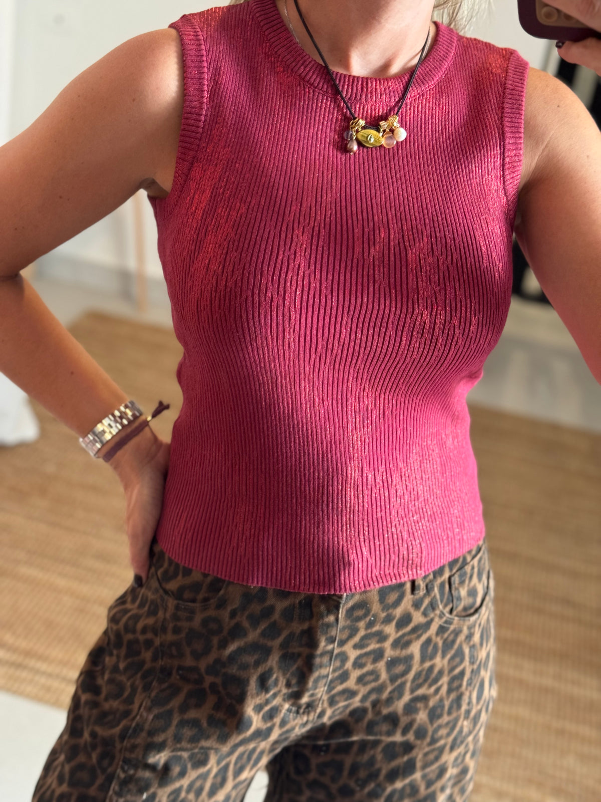 Burgundy Metallic Top