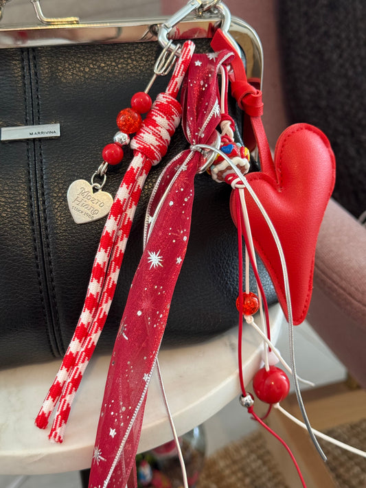 Handbag Key Holder / Big Heart Charm