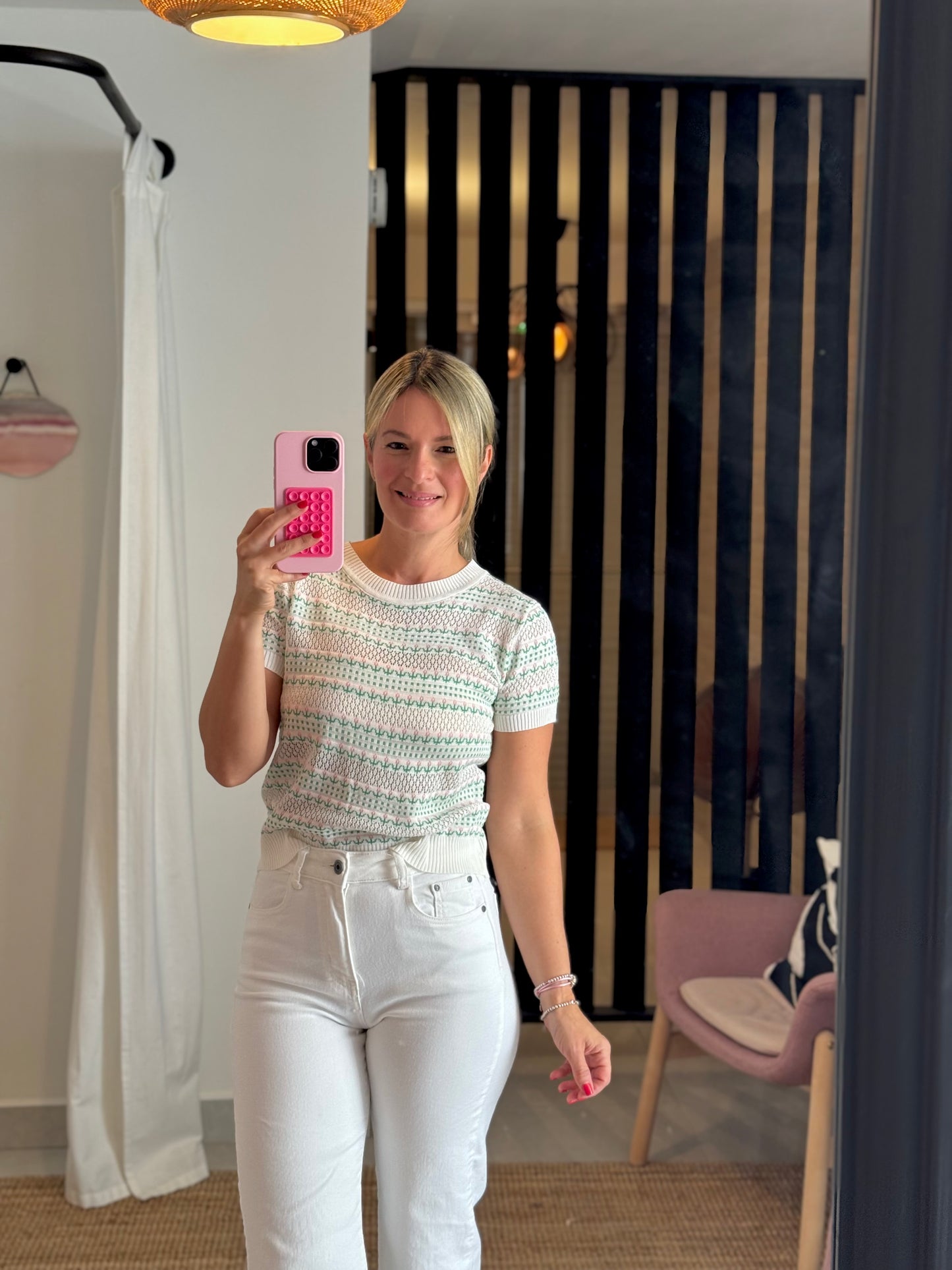 Emerald & Pink Top