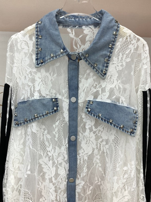 Lace & Denim Jacket Top
