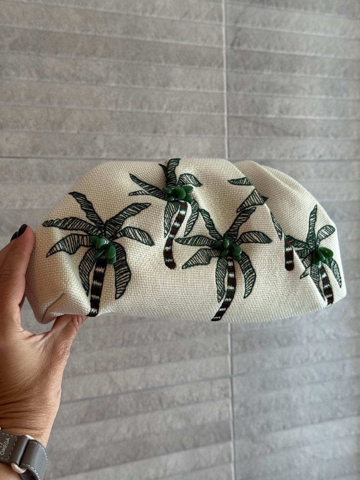 Embroidered Tree Clutch