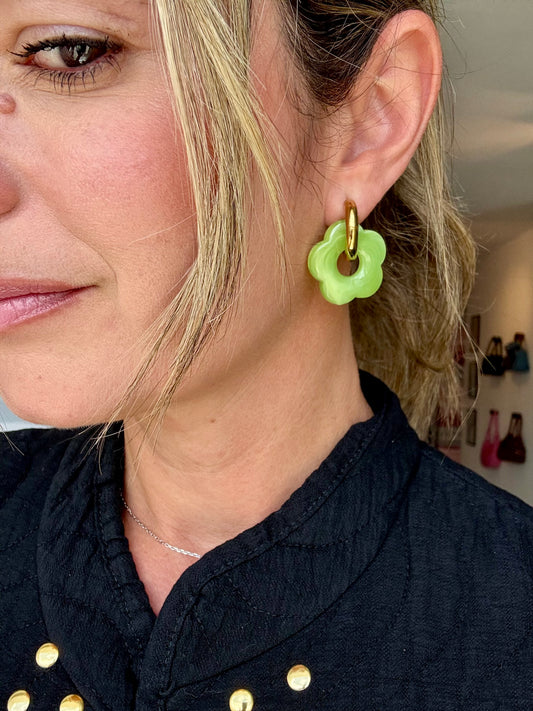 Flower Hoop Earring