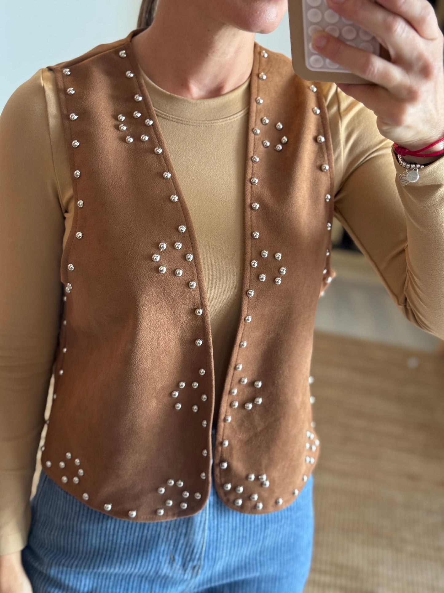 Suede Studded Vest