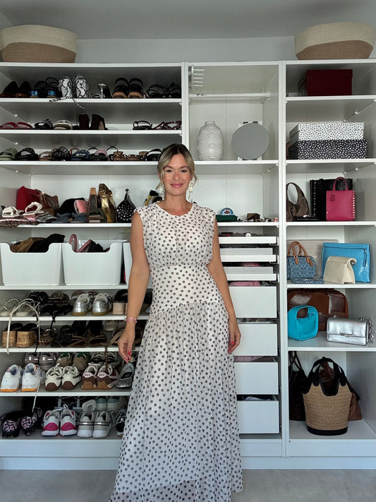 Beige Polka Dot Dress