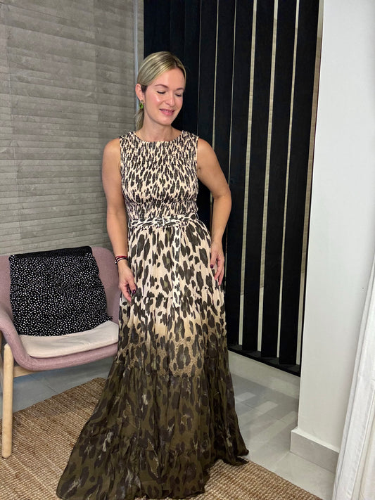 Animal Print Belted Dress