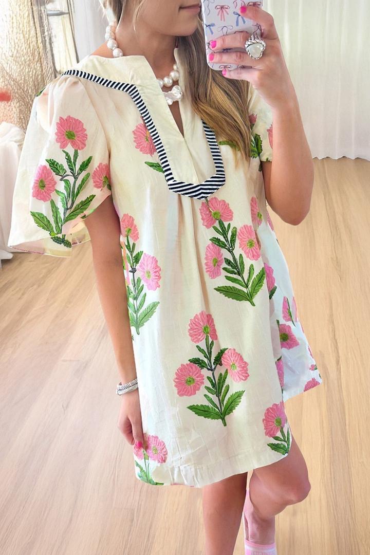Flower Short Dress