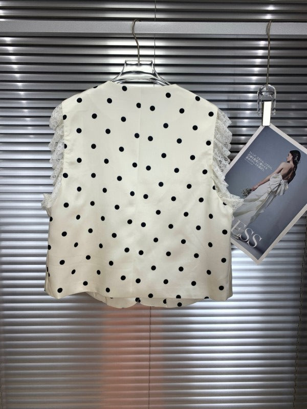 Polka Dot & Lace Vest