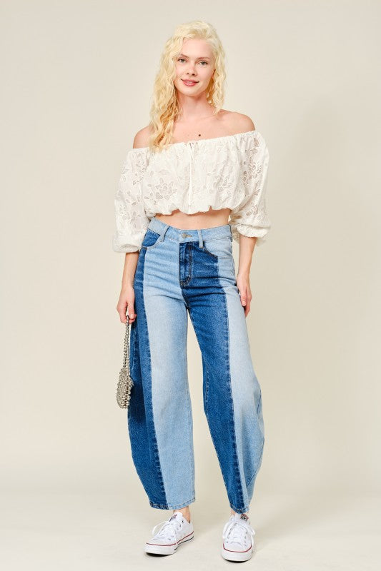 Panel Barrel Jean
