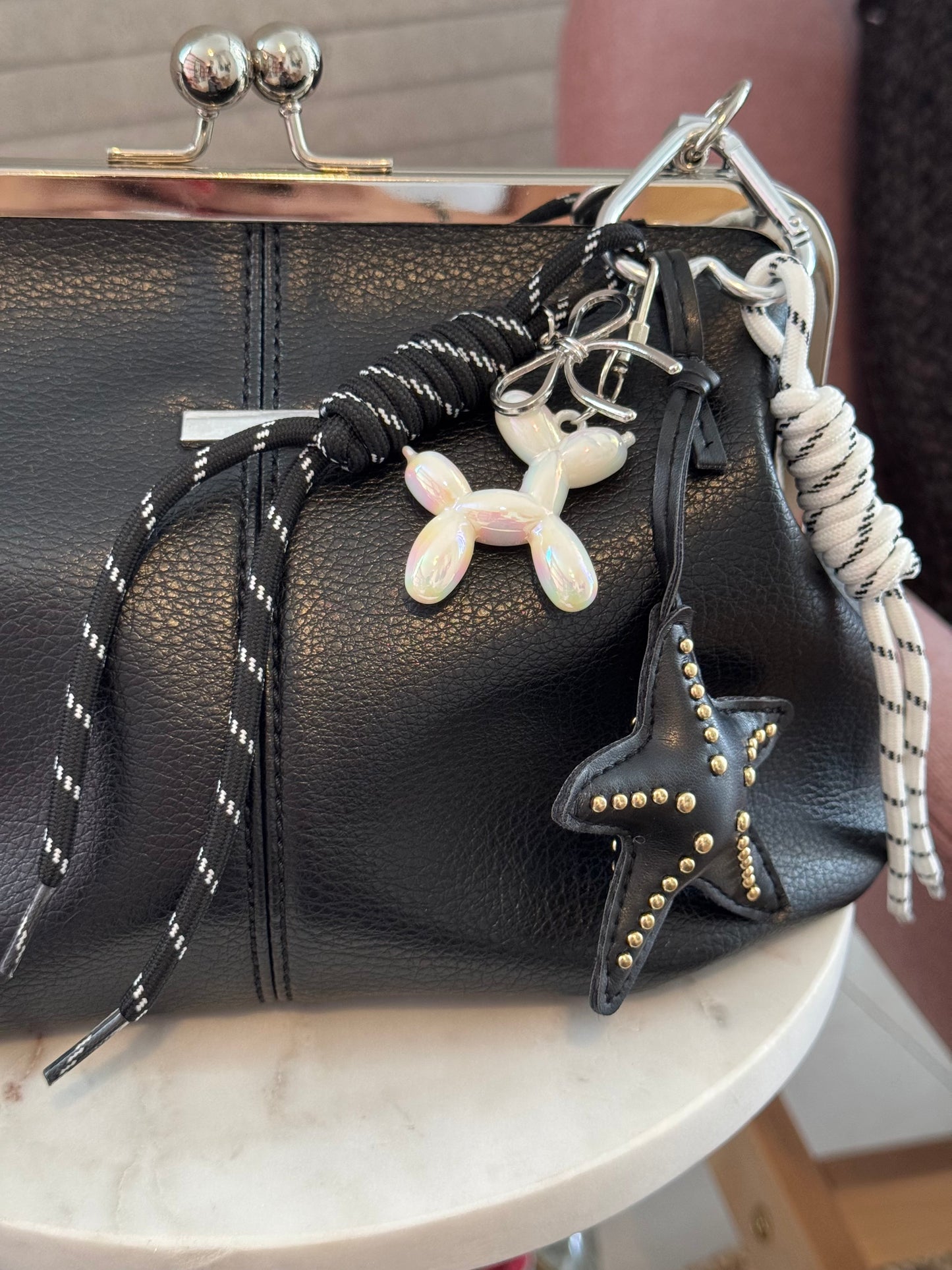 Handbag Key Holder / Studded Seastar Charm