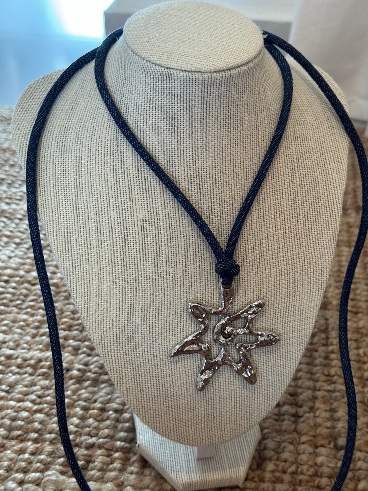 Denim Cord Necklace