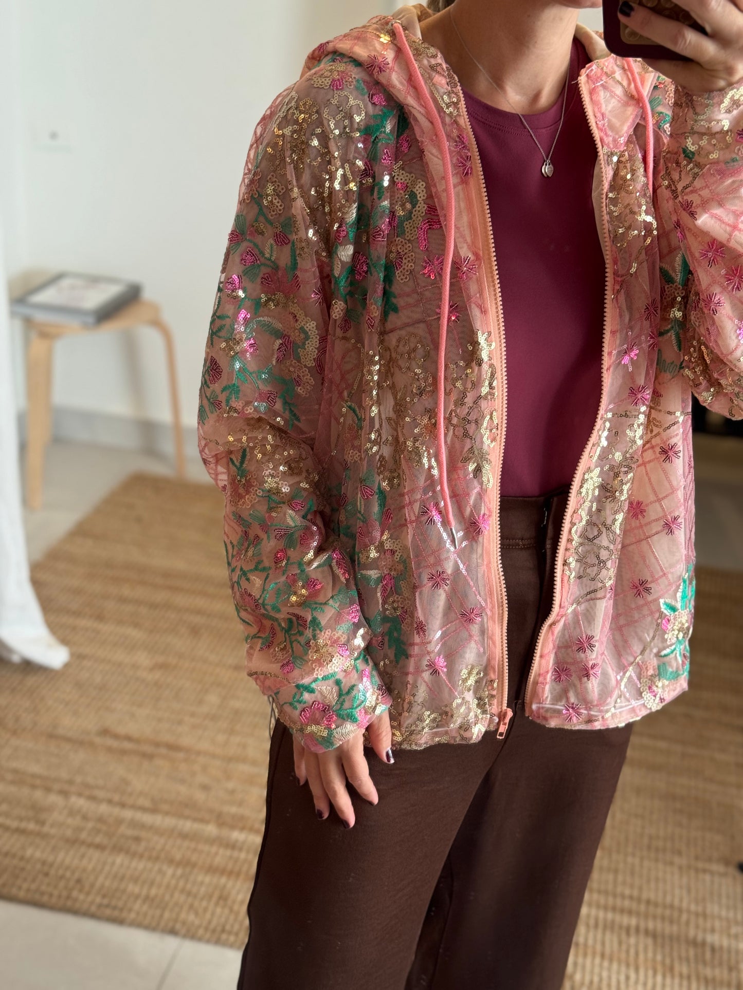 Sequins Hoodie Jacket